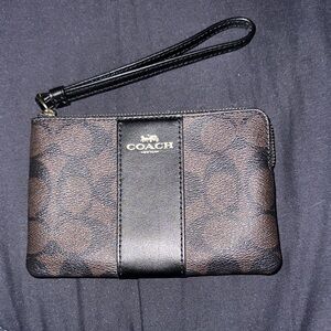 Coach Signature Black and Brown Wristlet
